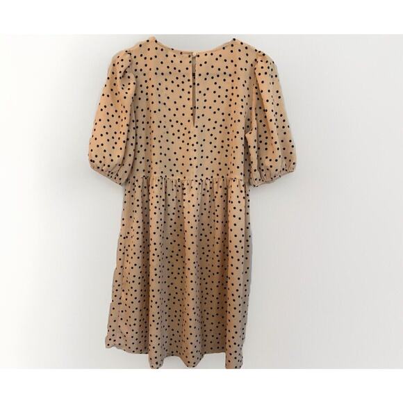 ASOS Maternity Tan Polka Dot Empire Dress Size 2 Oversized - Picture 3 of 6